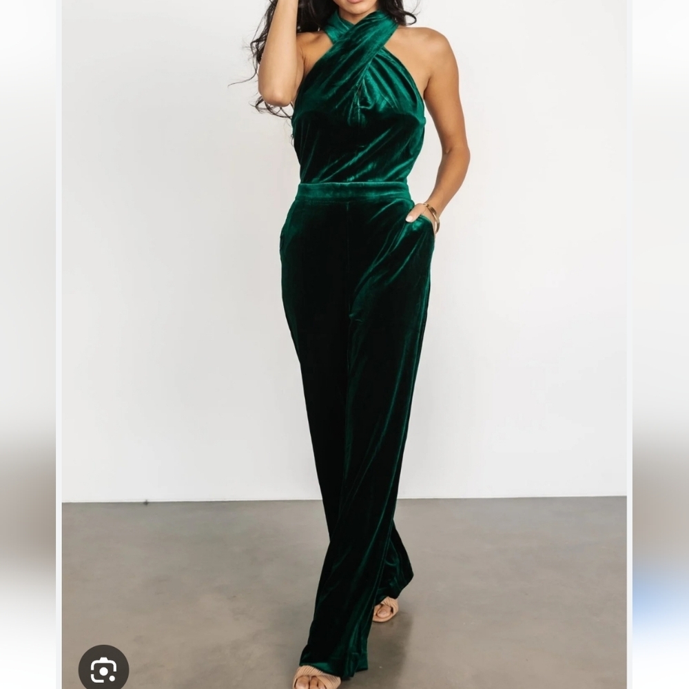 Baltic Born Cleopatra Crushed Velvet Jumpsuit New Without Tags
